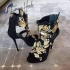 Giuseppe Zanotti Suede & Crystal Leaf Sandal